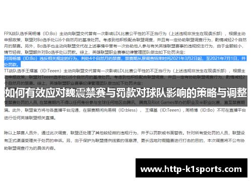 如何有效应对魏震禁赛与罚款对球队影响的策略与调整